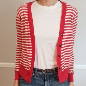 BDG Red and White Striped Cardigan